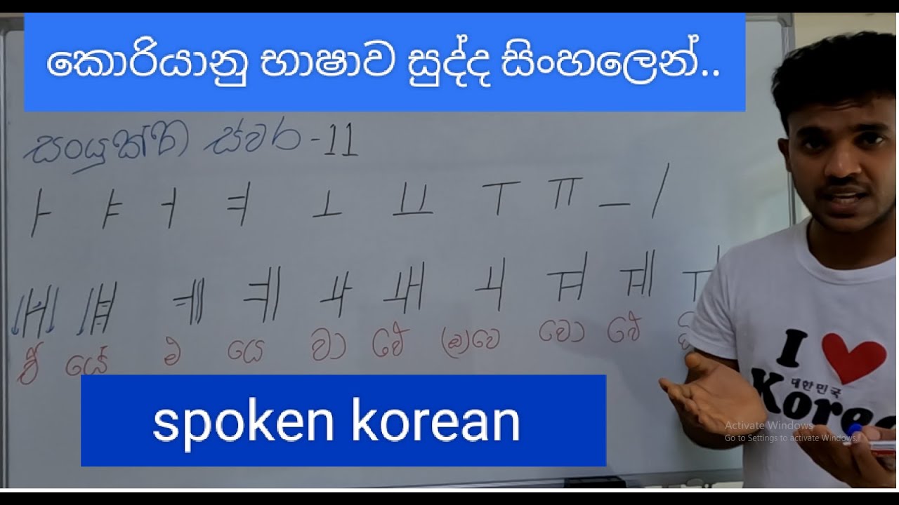 කොරියානු හෝඩිය.learn korean in sinhala lesson 1.korean alphabet.#sinhala .#korean .