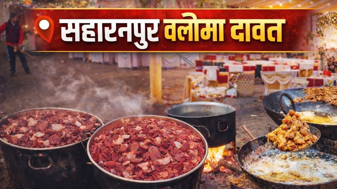 सहारनपुर में वलीमा की दावत में मचा धमाल, खाने के स्वाद ने मेहमानों को बना दिया दीवाना 😋🔥