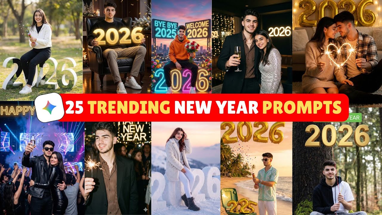 Trending Happy New Year 2026 Photo Editing Prompts | Instagram Trending New Year Photo Edit Prompts