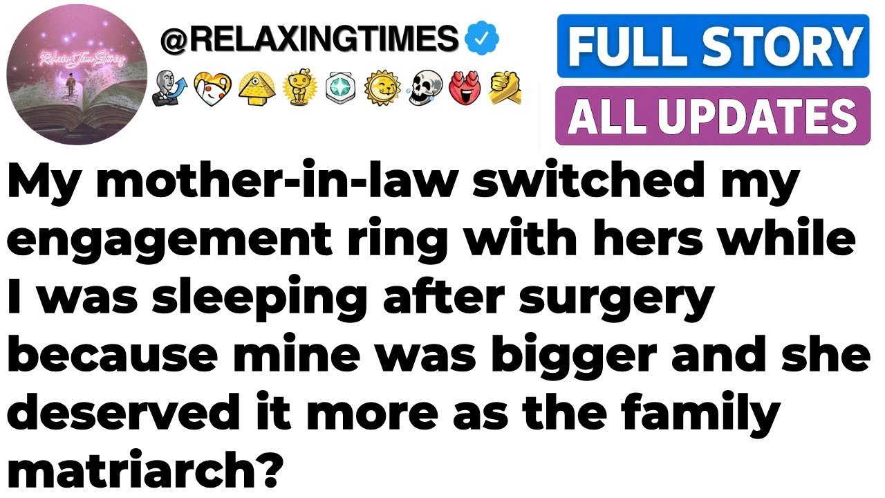 My MIL swapped my ring after surgery  Mine was bigger and she claimed she deserved it  FULL STORY