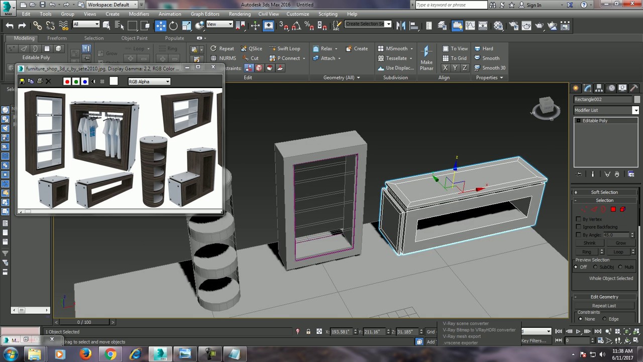 Tutorial on Modeling an interior furniture in 3dsmax.