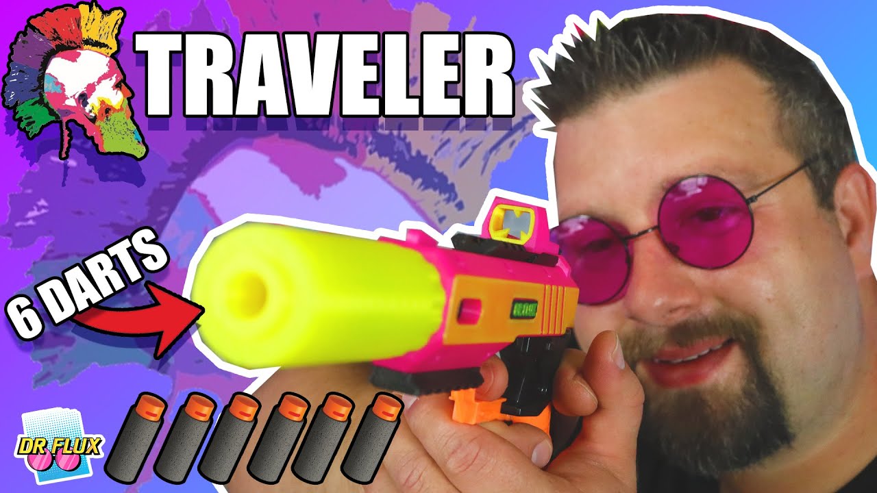 Tiny Powerful Reliable Nerf Sidearm that shoots Half-Darts! The Rainbow Traveler is Amazing!