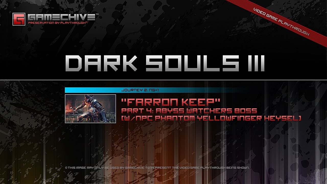 Dark Souls 3 (PS4) Gamechive (Farron Keep, Pt 4/4: Abyss Watchers Boss) [NG+1]