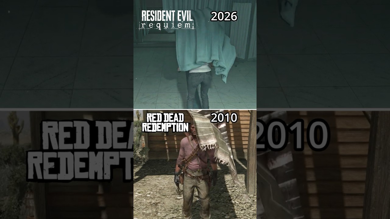 Resident Evil Requiem (2026) VS RDR1 (2010) - Cloth Physics Comparison