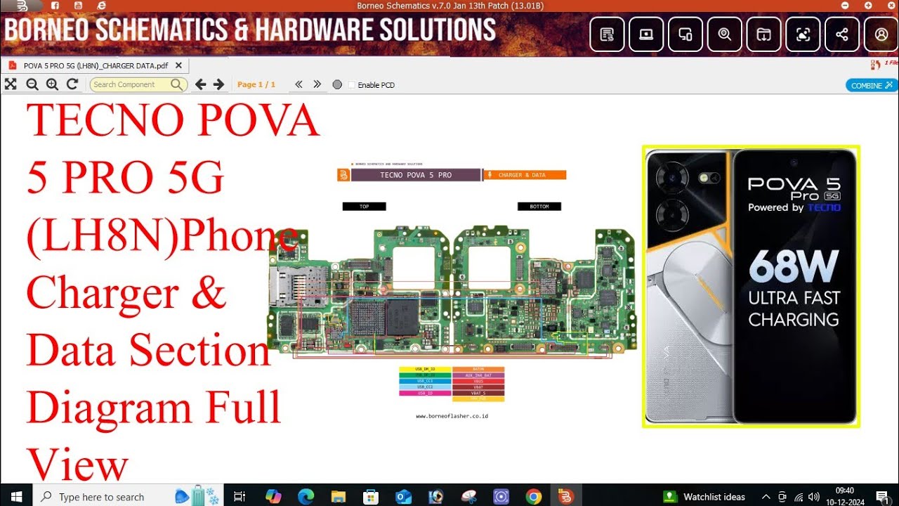 Tecno Pova 5 Pro 5G Phone Charger & Data Section Diagram All view step by step ☝️☝️