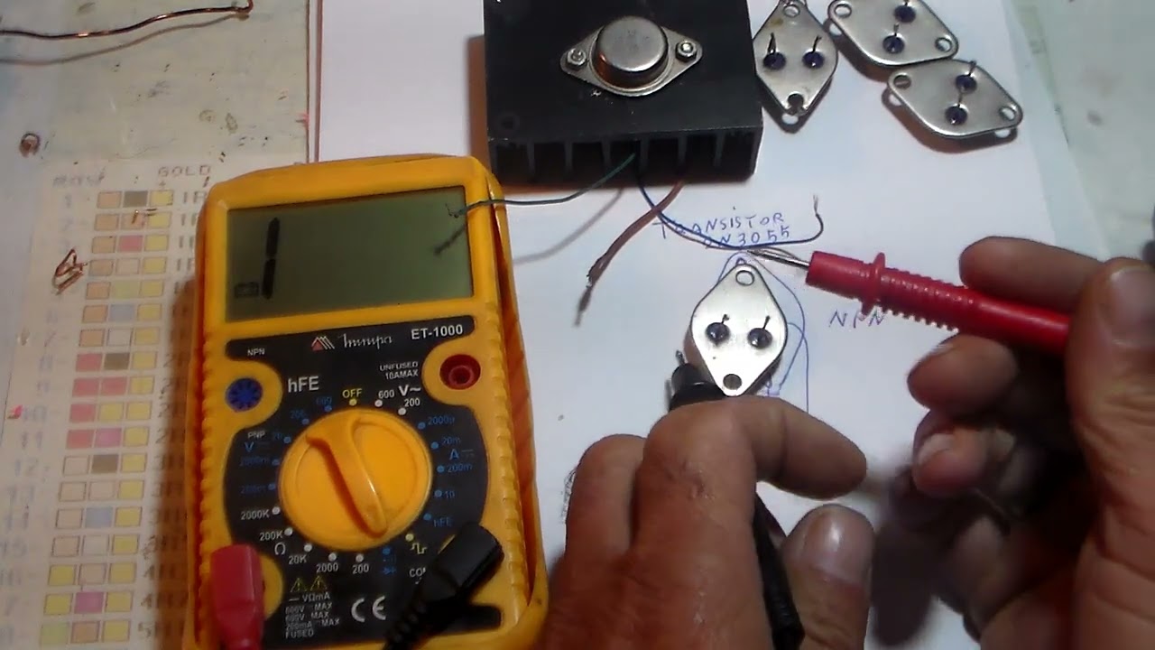 como testar o transistor 2N3055 com multímetro digital e analógico  explicaçao top