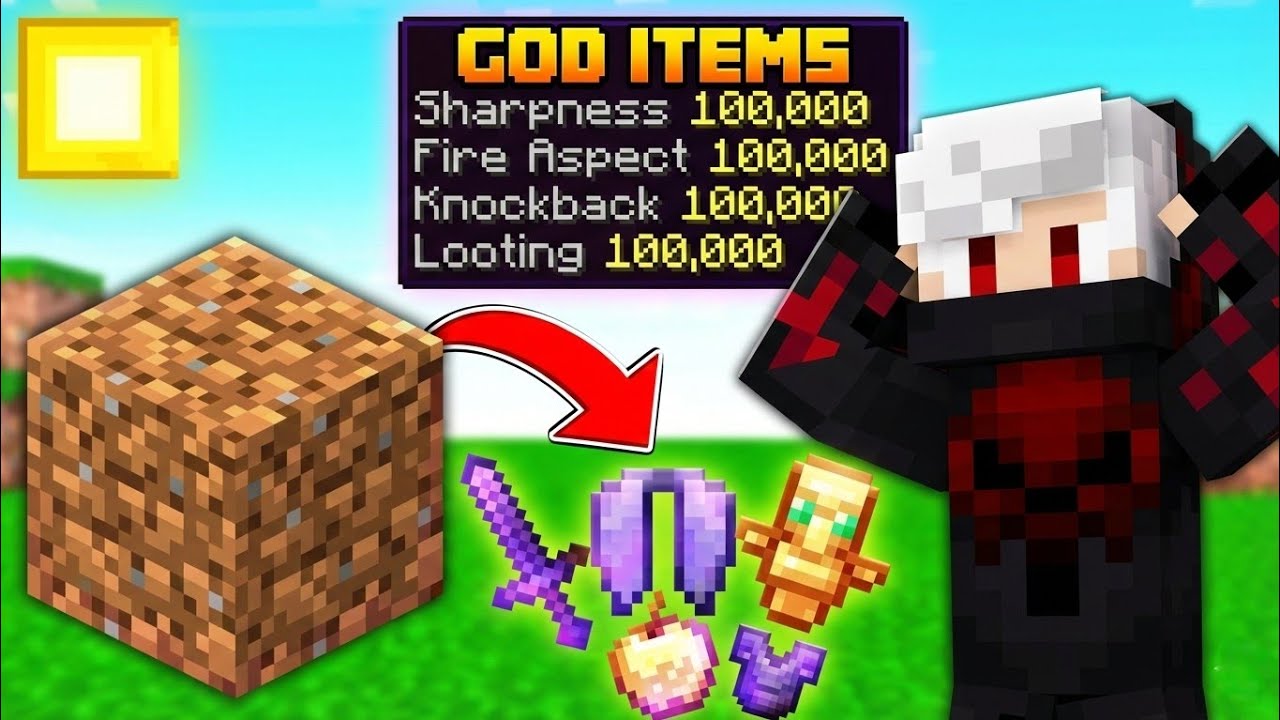 Minecraft but DIRT Drops OP ITEMS!