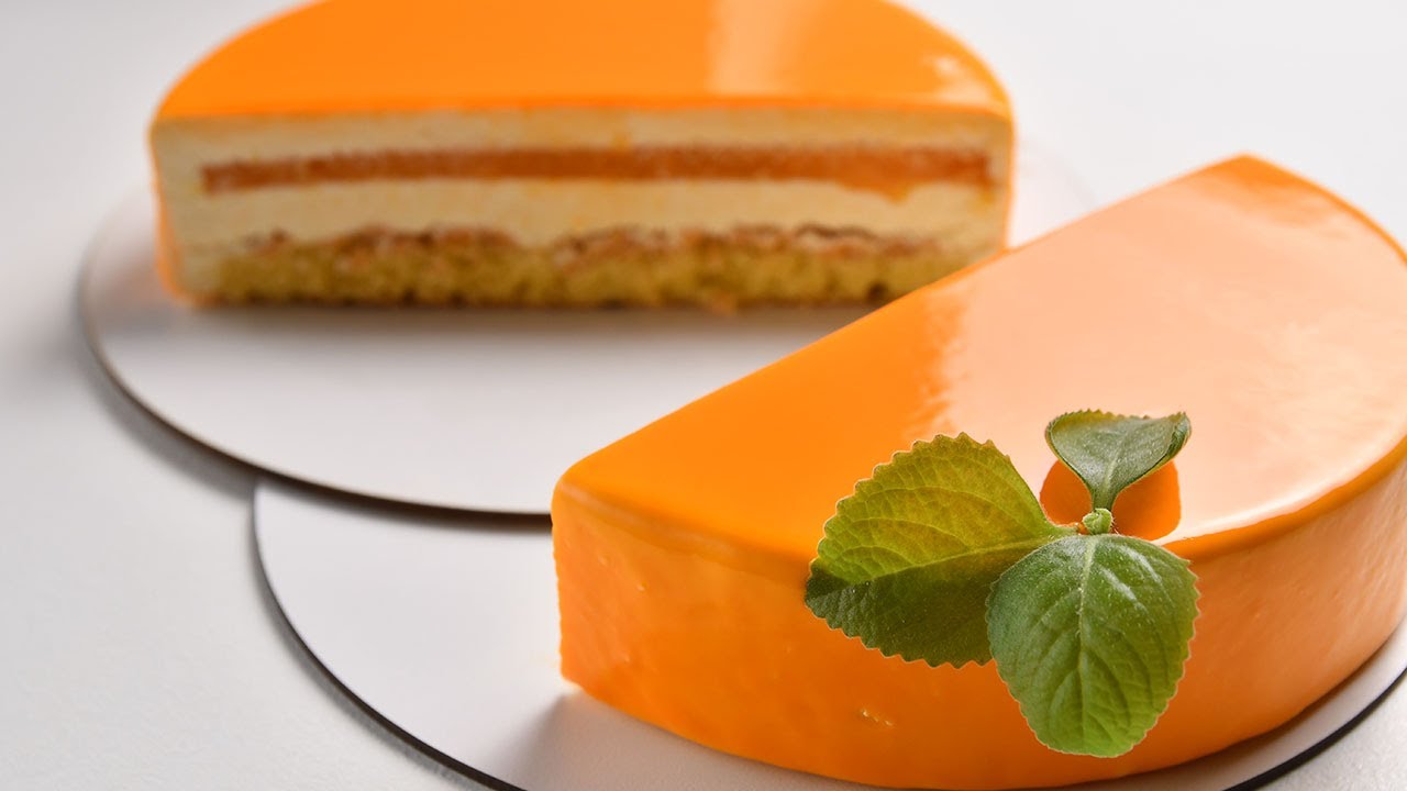 🍊Муссовый торт МАНДАРИН с зеркальной глазурью.  Подробный рецепт