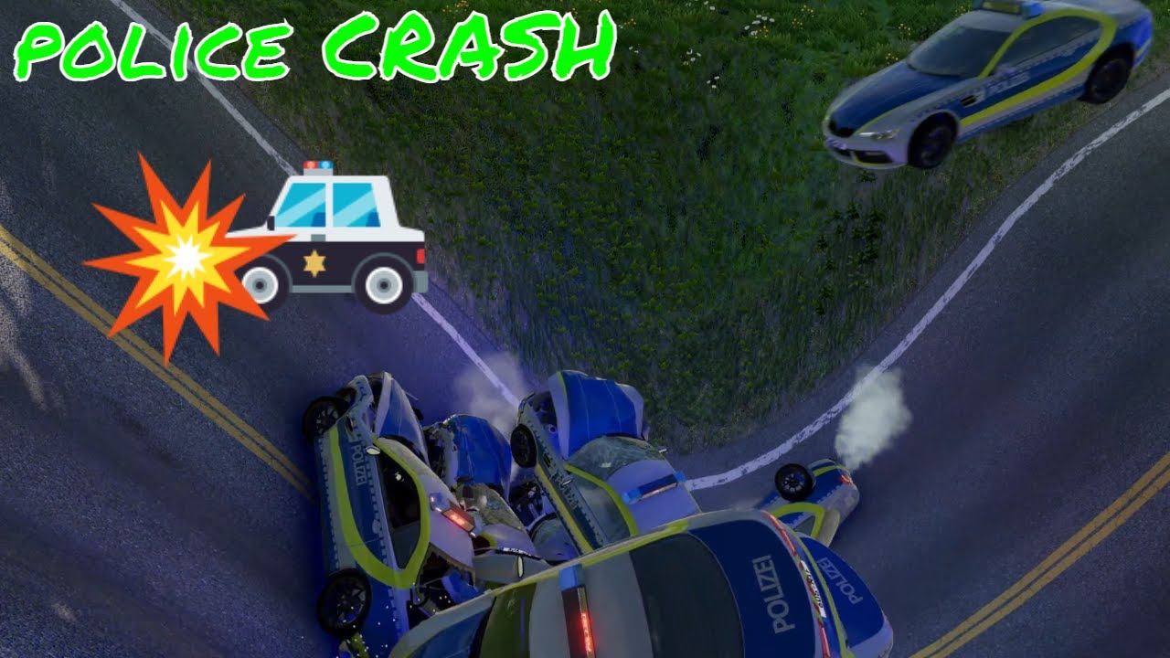 deutsche Polizei Massencrash - german police mass crash #shorts boom #beam ng drive