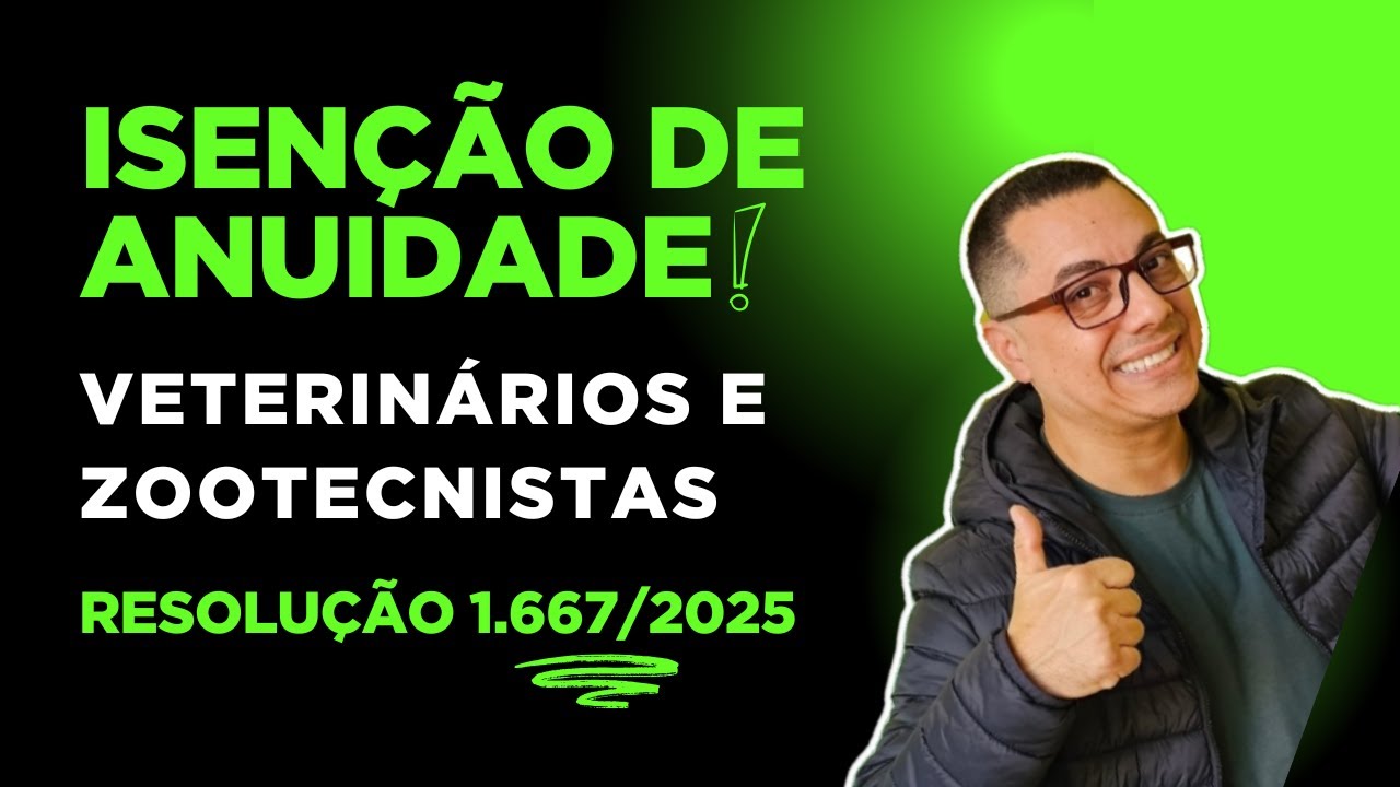 VETERINÁRIOS ISENTOS! 🚨 Nova Regra CRMV 2025 | Saiba Quem Não Paga Mais Anuidade