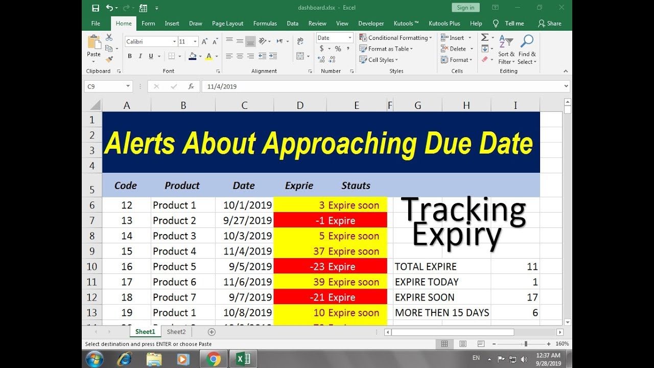 #379 How To Make due date tracker&nbsp;excel&nbsp;template