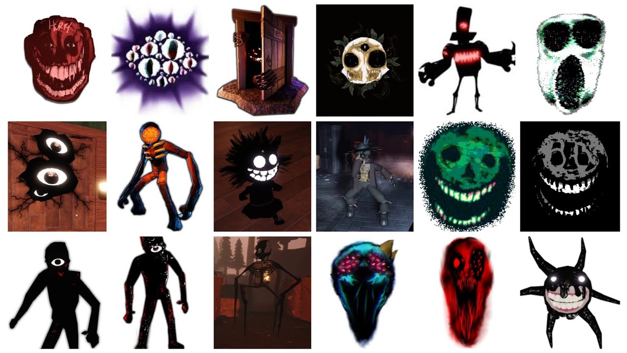 Doors Official vs Unofficial All Enemies(entities) Death Jumpscares