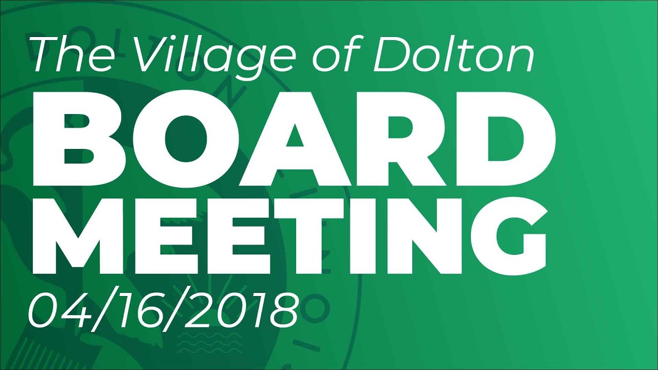 Dolton Board Meeting 4/16/18