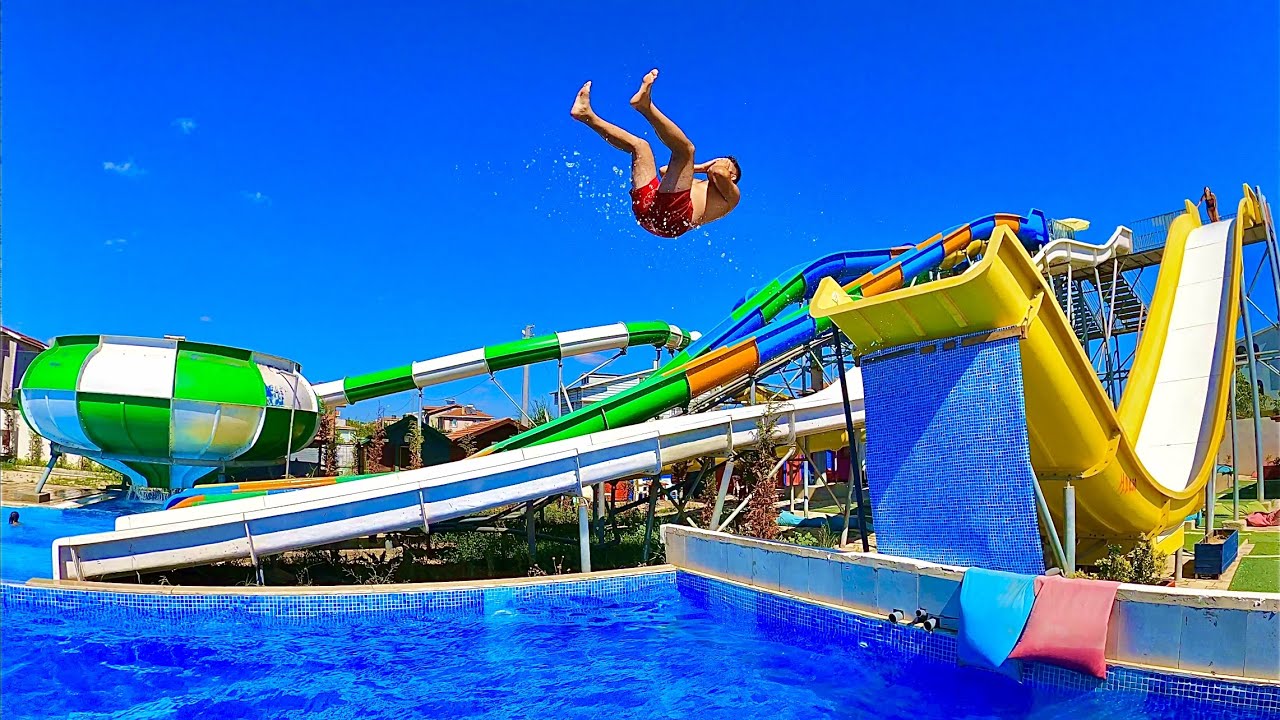 Water Slides at Trend Aqua Park in Tekirdağ, Türkiye