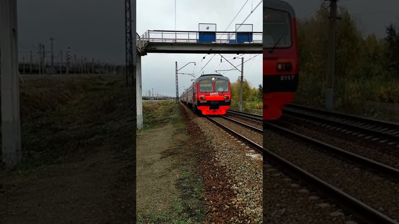 Электропоезд ЭД4МК-0117 прибывает на о.п. Электродепо #электровоз #эд4мк