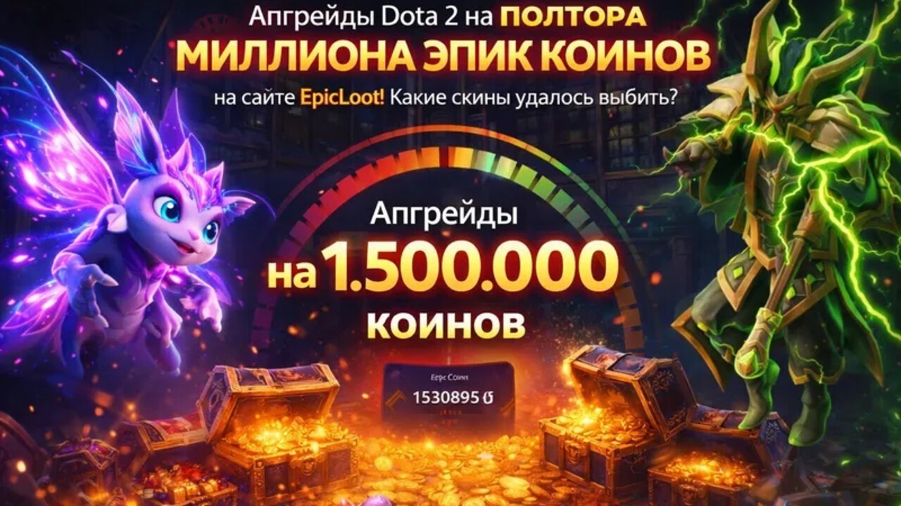 Апгрейды Dota 2 на ПОЛТОРА МИЛЛИОНА ЭПИК КОИНОВ на сайте EpicLoot! Какие скины удалось выбить?