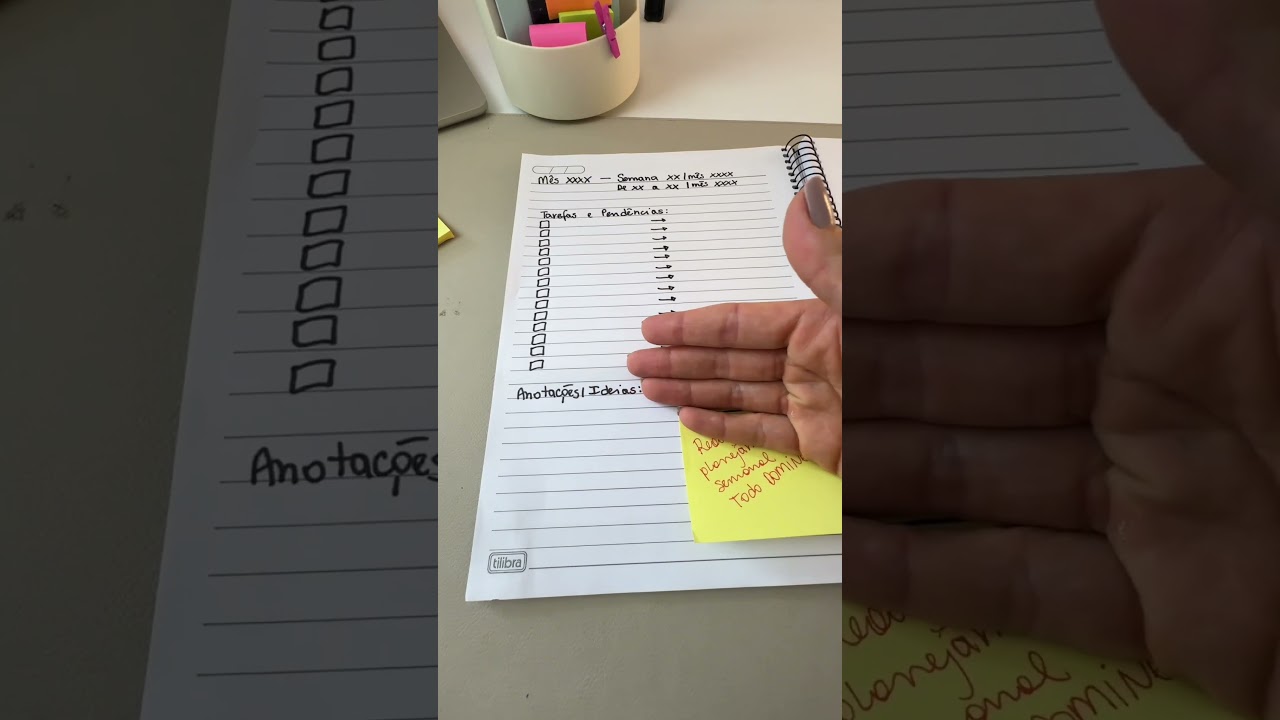 Como organizar a SEMANA em um CADERNO simples 📚