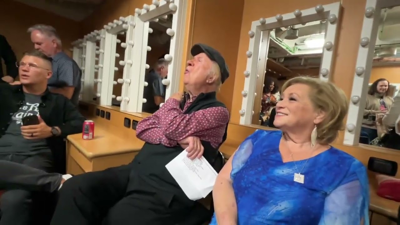 Backstage on the Gaither Caribbean Cruise. Doing a little pre-concert singing.