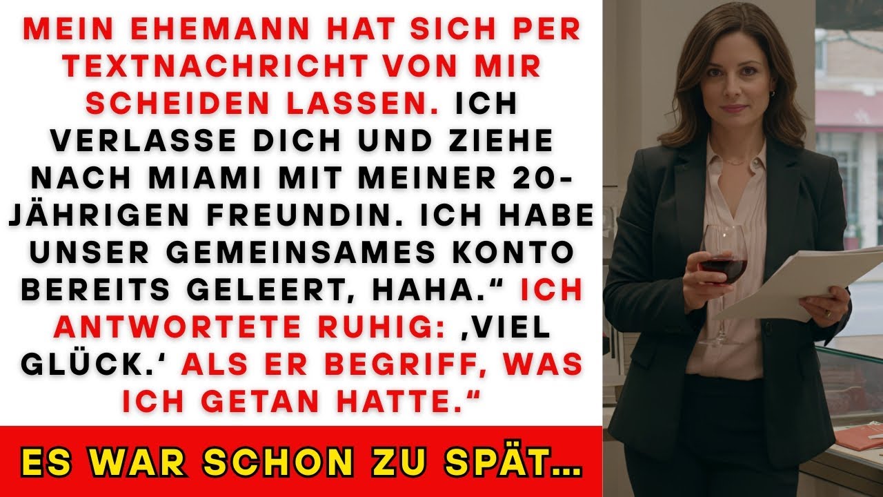 Mein Mann hat mich per SMS verlassen und Ihr Konto geleert. Was kann ich tun? | Rachegeschichte