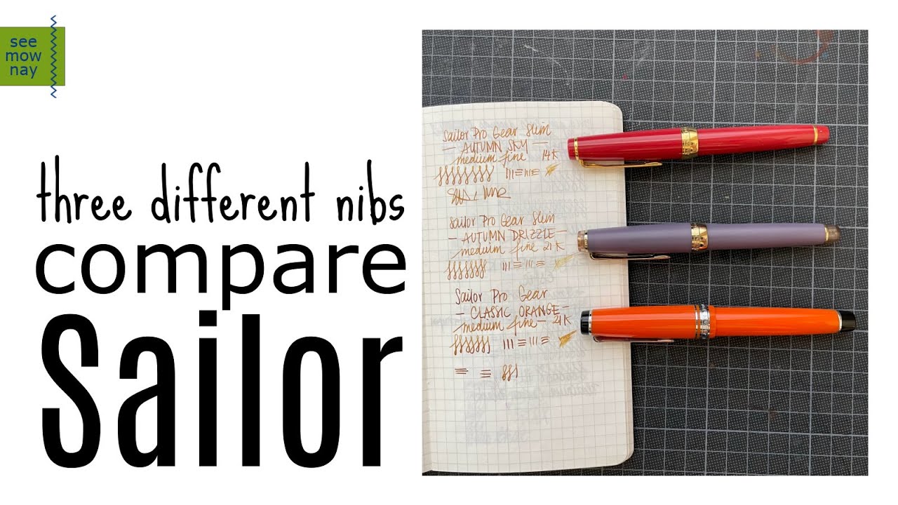 Sailor Nib Comparison: Pro Gear Slim MF 14k vs 21k vs Pro Gear MF 21k. Is there a difference?