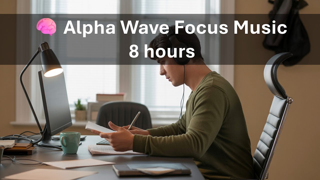 No Ads | 🧠 Alpha Wave Focus Music | 8 hours | 7.1