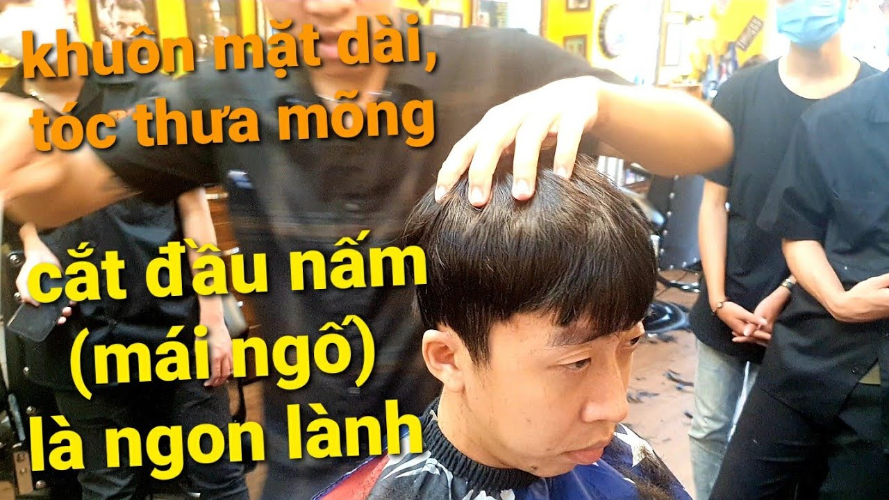 Hướng dẫn cắt tóc mái ngố (đầu nấm) phù hợp cho khuôn mặt dài và hói