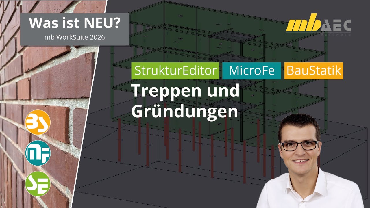 Treppenbemessung & Pfahlgründung in der Tragwerksplanung – Neu in der mb WorkSuite- mbinar #25-S4.1