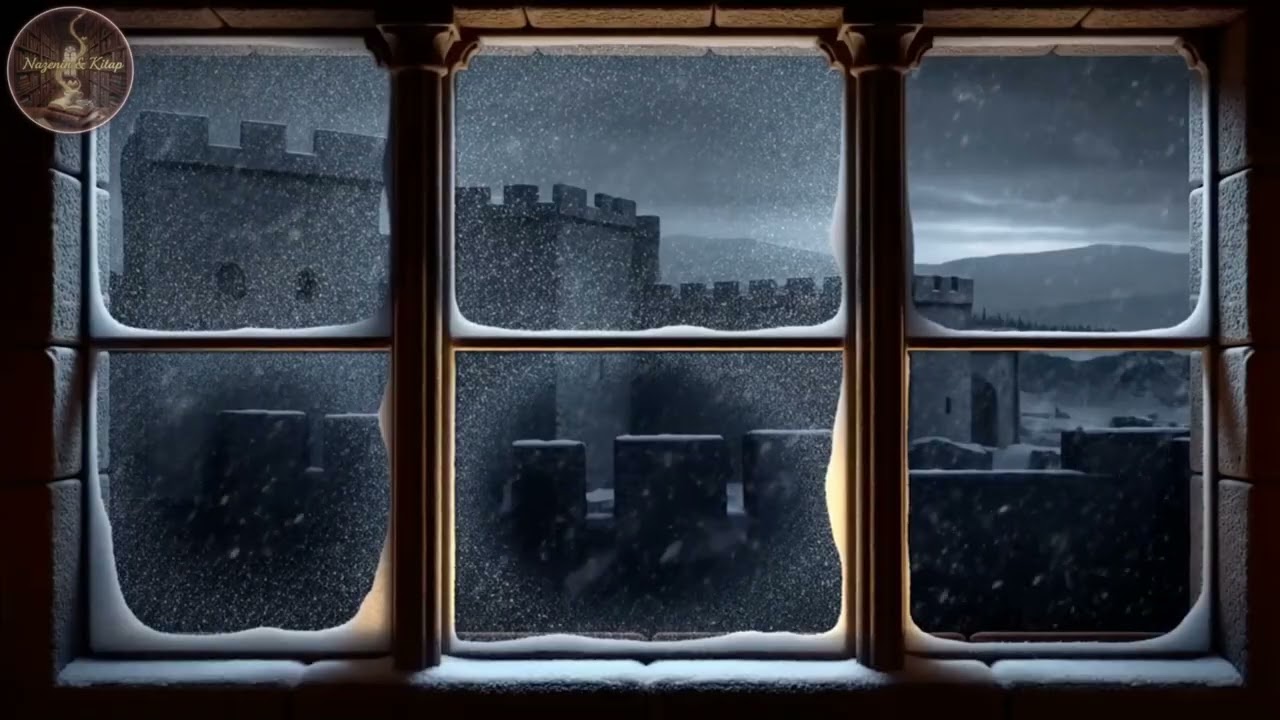 Pencere Manzarasında Kar Yağışıyla Kitap Okuma❄️Piyano Eşliğinde🎹I Snow Ambience & Wind Sounds #cozy