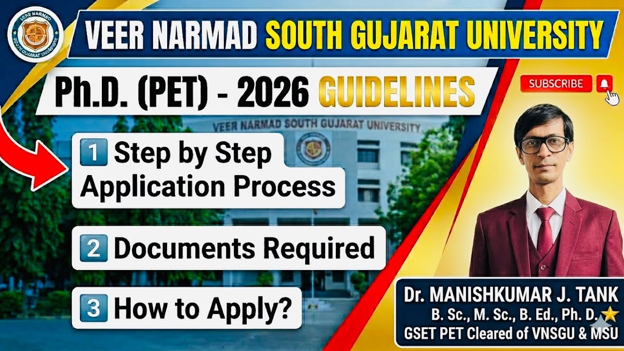 How to Apply for Ph.D. Admission in| Complete VNSGU Ph.D. Admission Process 2026