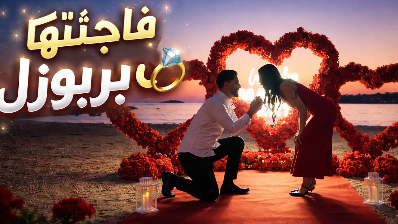 فاجئت ايناس ب بروبوزل عالبحر ورده فعلها صدمه‼️❤️