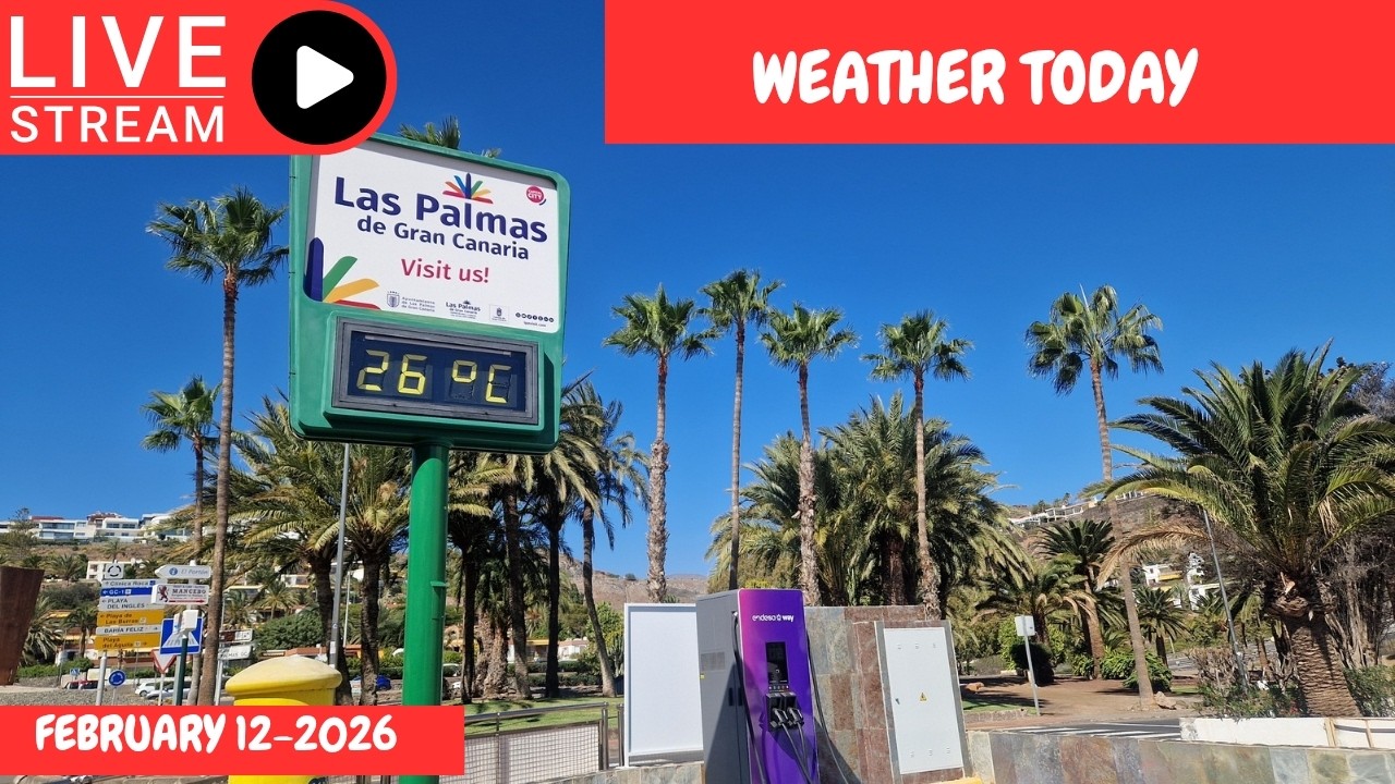 Gran Canaria LIVE 🔴WEATHER  TODAY - FEBRUARY 12-2026