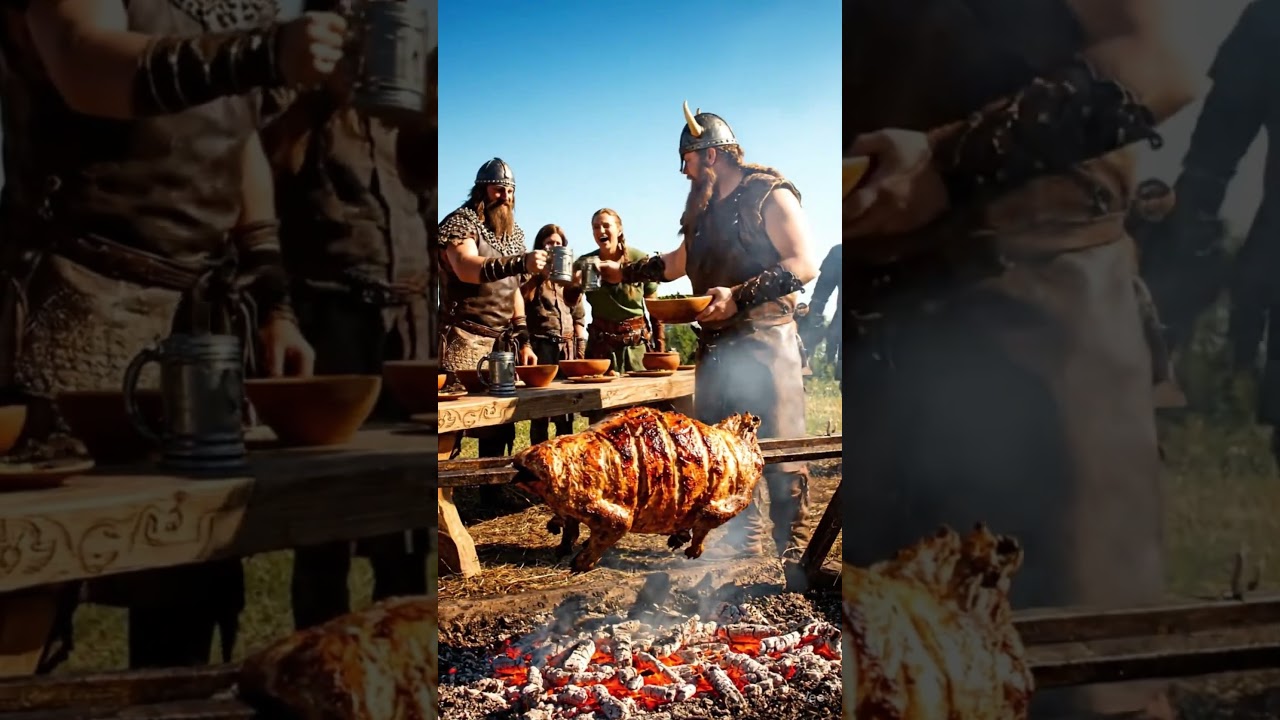 Viking Feast of the Highlands | Roasting a Mountain Sheep 🐏🔥#short #shorts