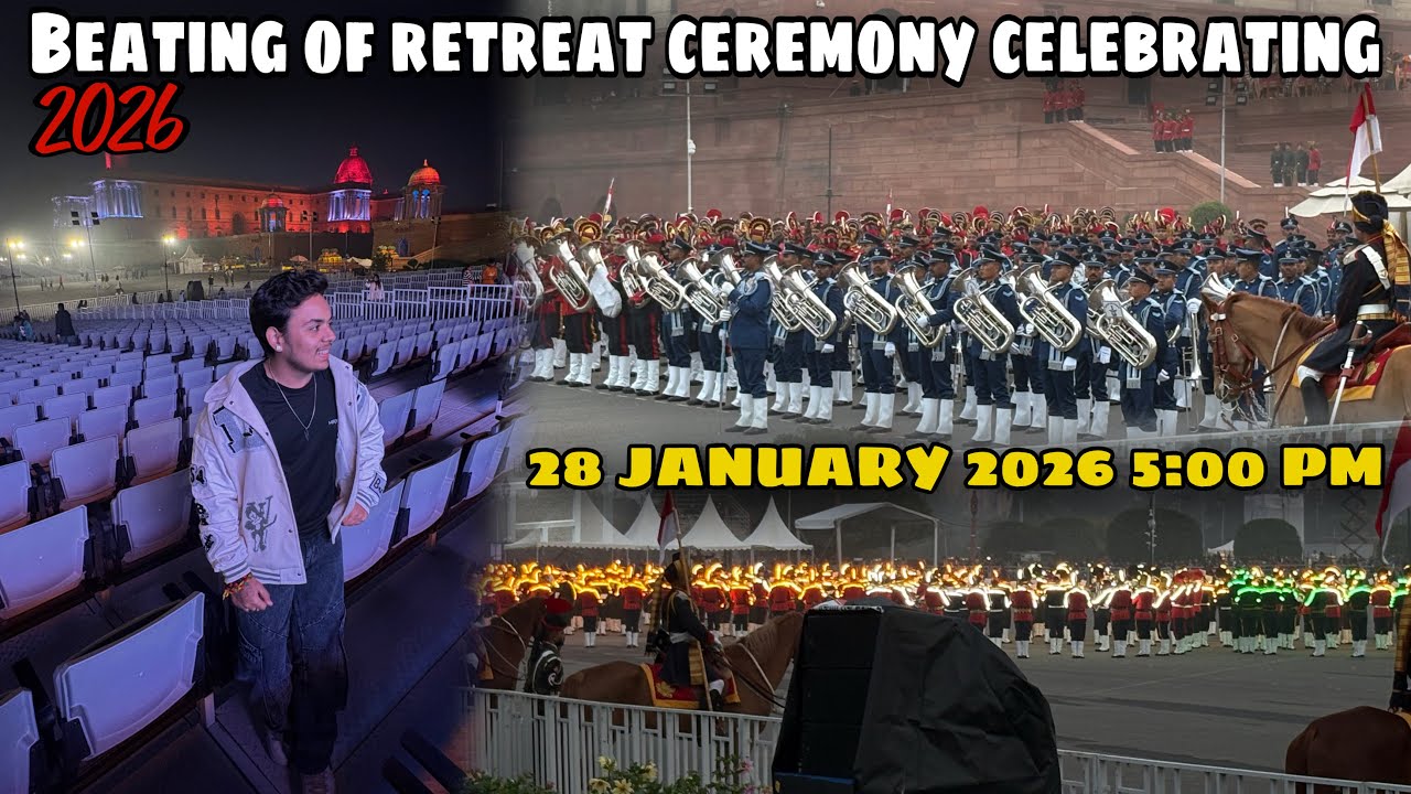 BETATING RETREAT CEREMONY 2026 AT VIJAY CHOWK, NEW DELHI | 29th JANUARY 2026