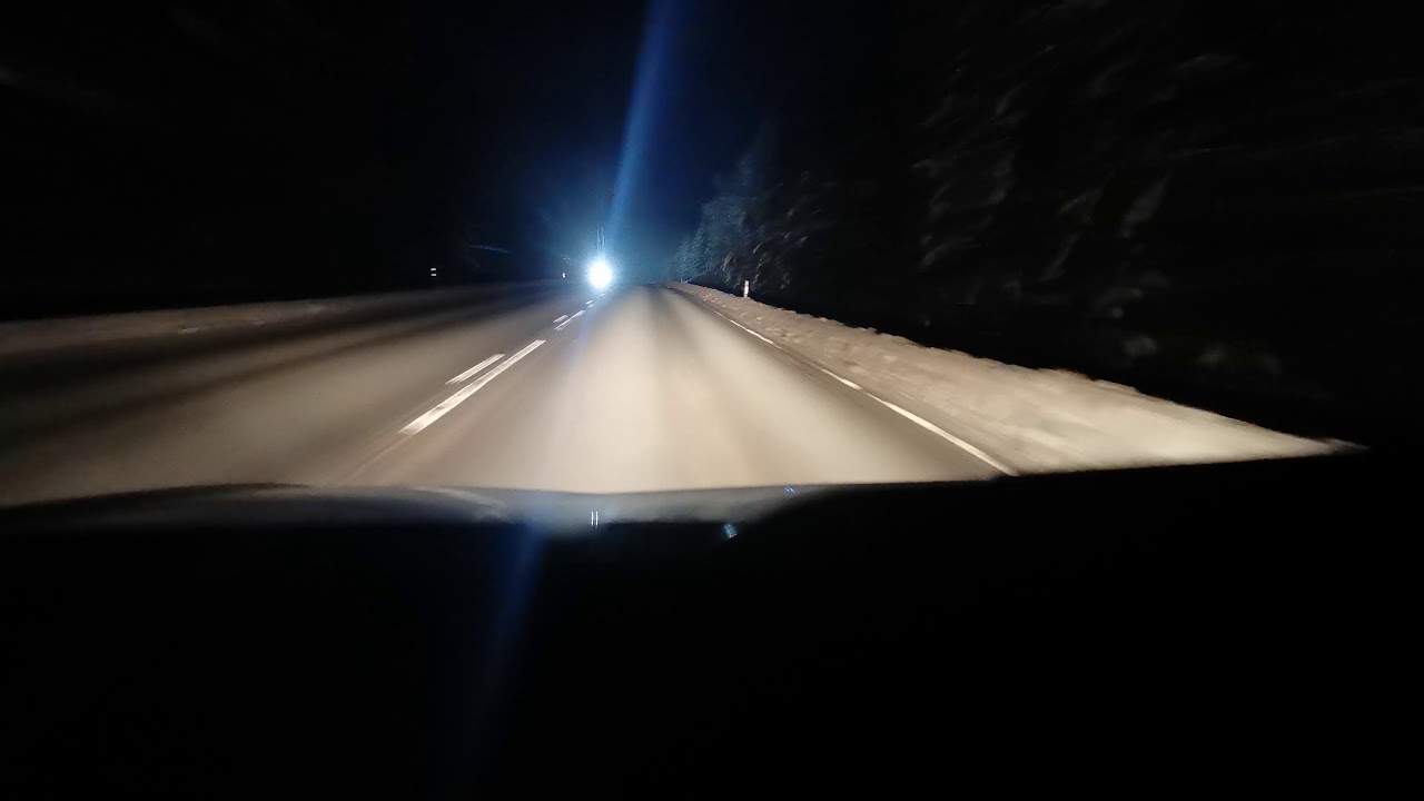 ASMR Night driving in winter 4k / Surround, white noise