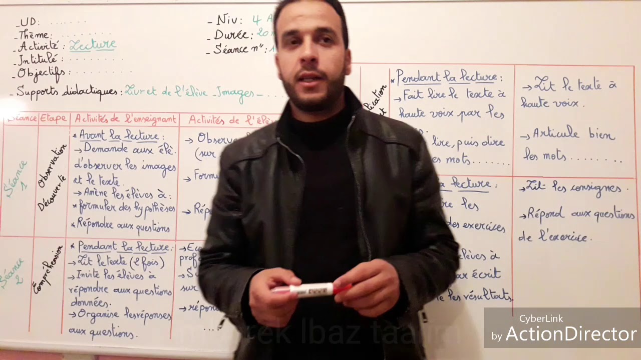 جذاذة نمطية لدرس في اللغة الفرنسية: (la lecture (4AEP