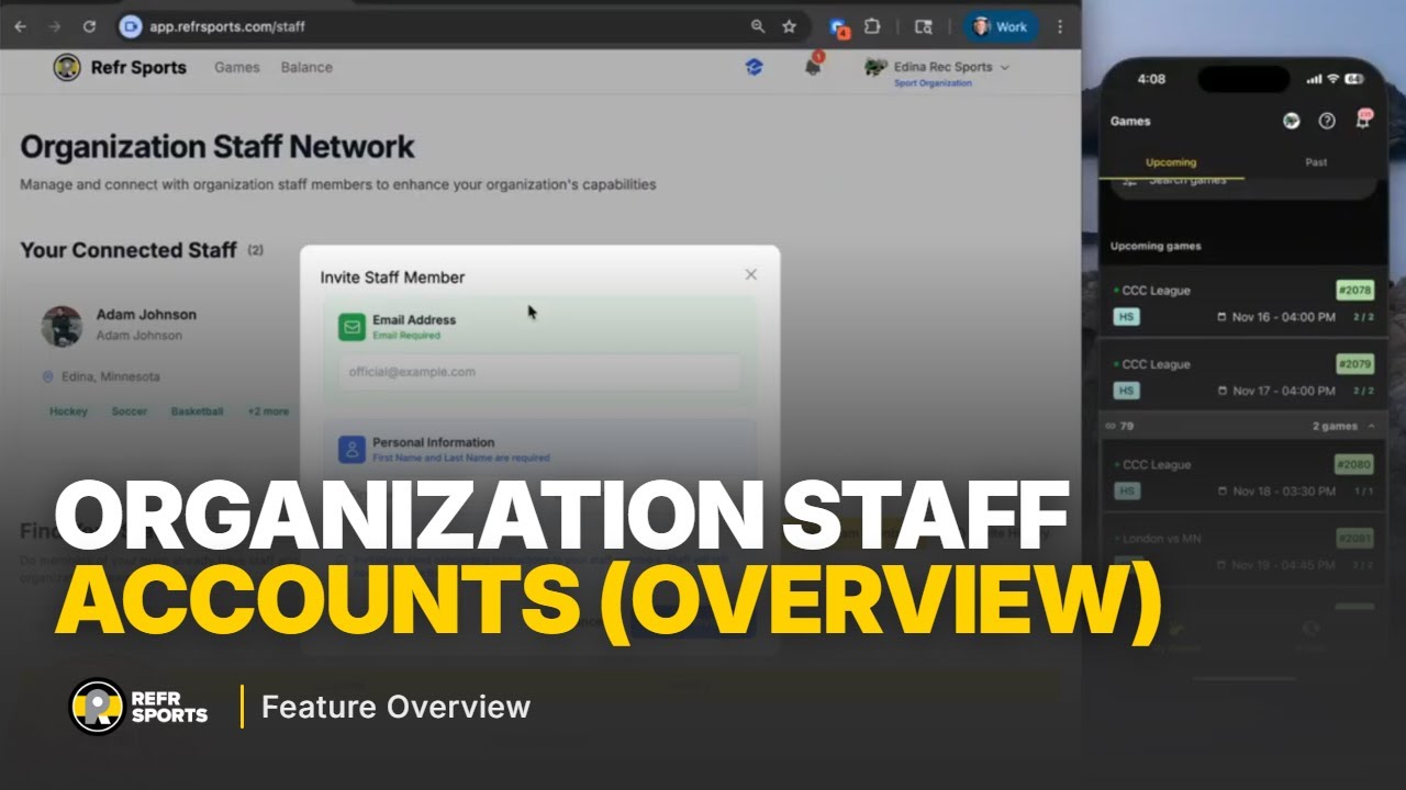 Organization Staff Accounts (Overview) | Refr Feature Overview