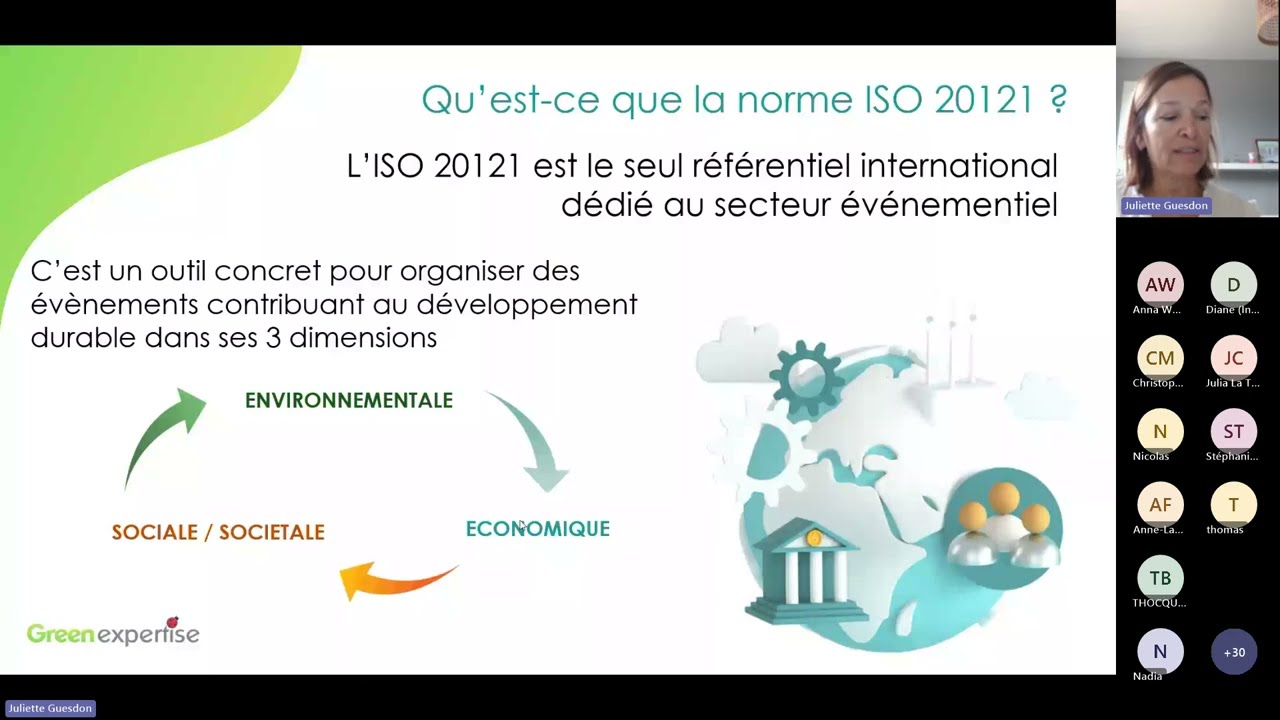 Webinaire ISO20121 : un outil opérationnel pour manager des événements responsables