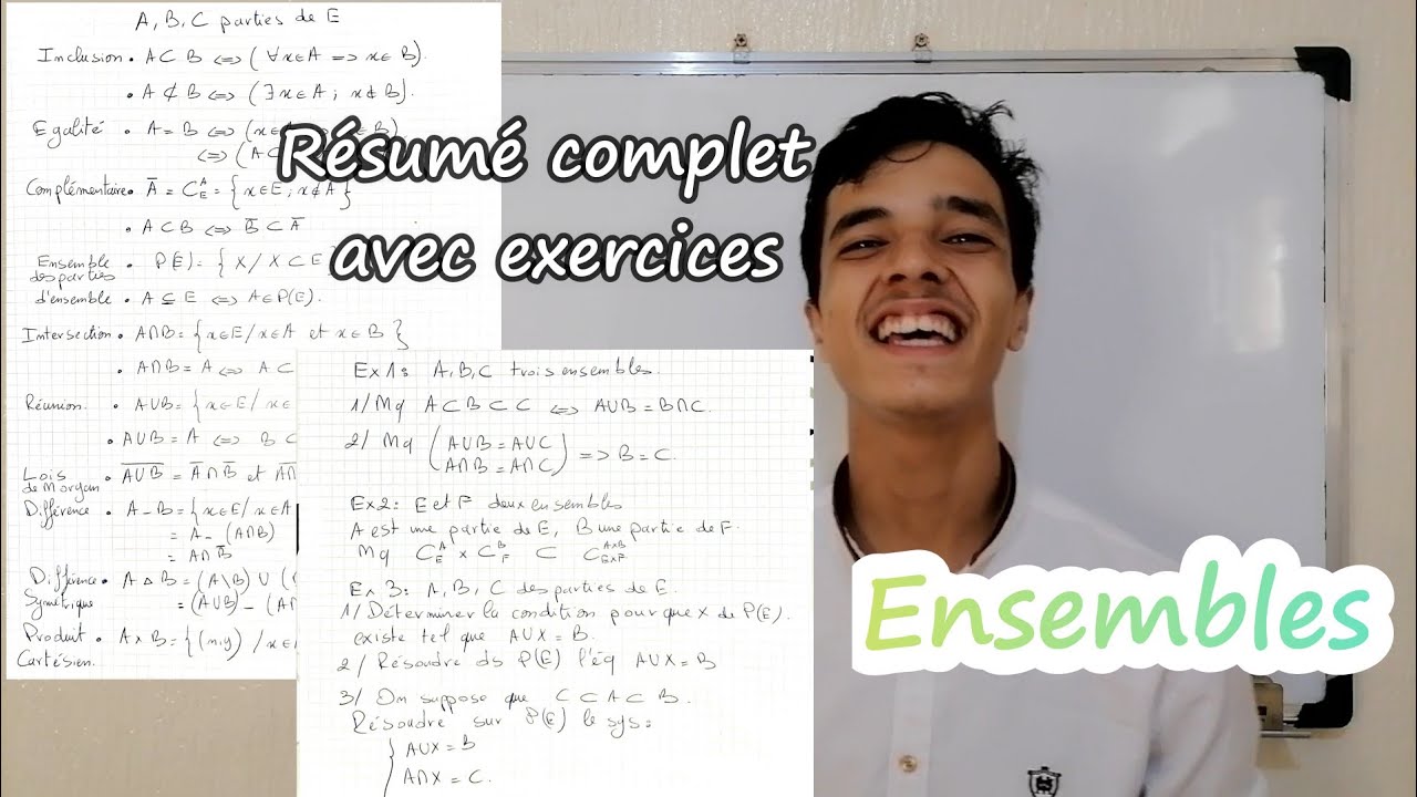 🔥Ensembles -1BACSM: R&eacute;sum&eacute; complet avec exercices