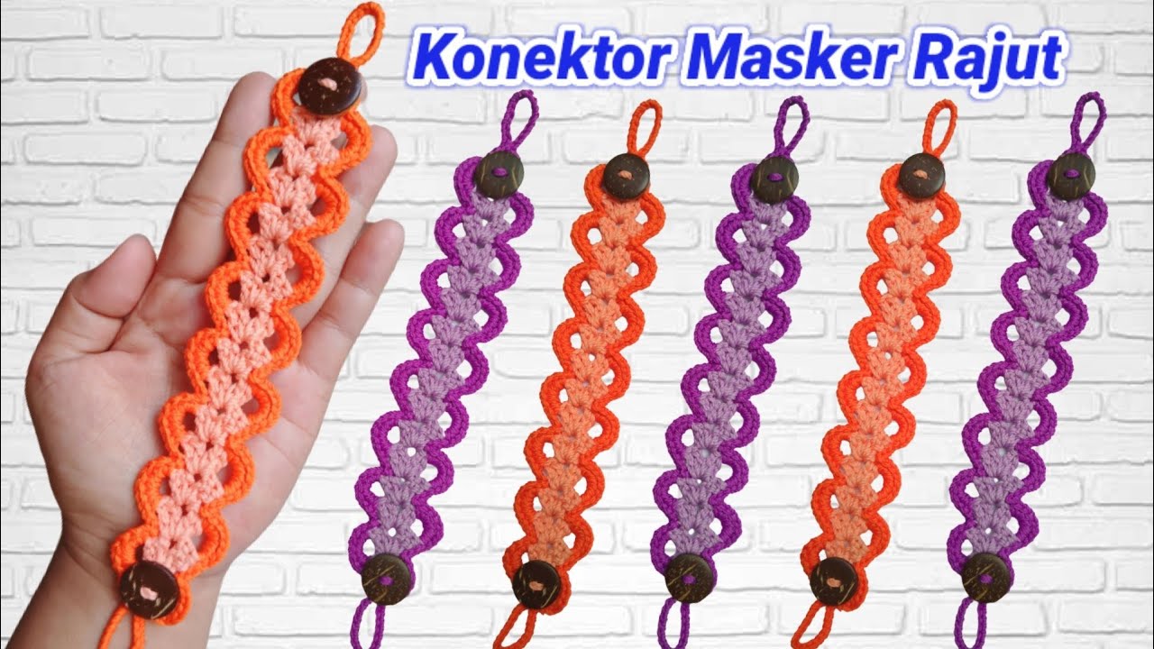 Konektor Masker Rajut  Dua Warna