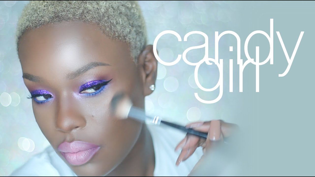 Pink & Purple Glitter Makeup for DARK SKIN 