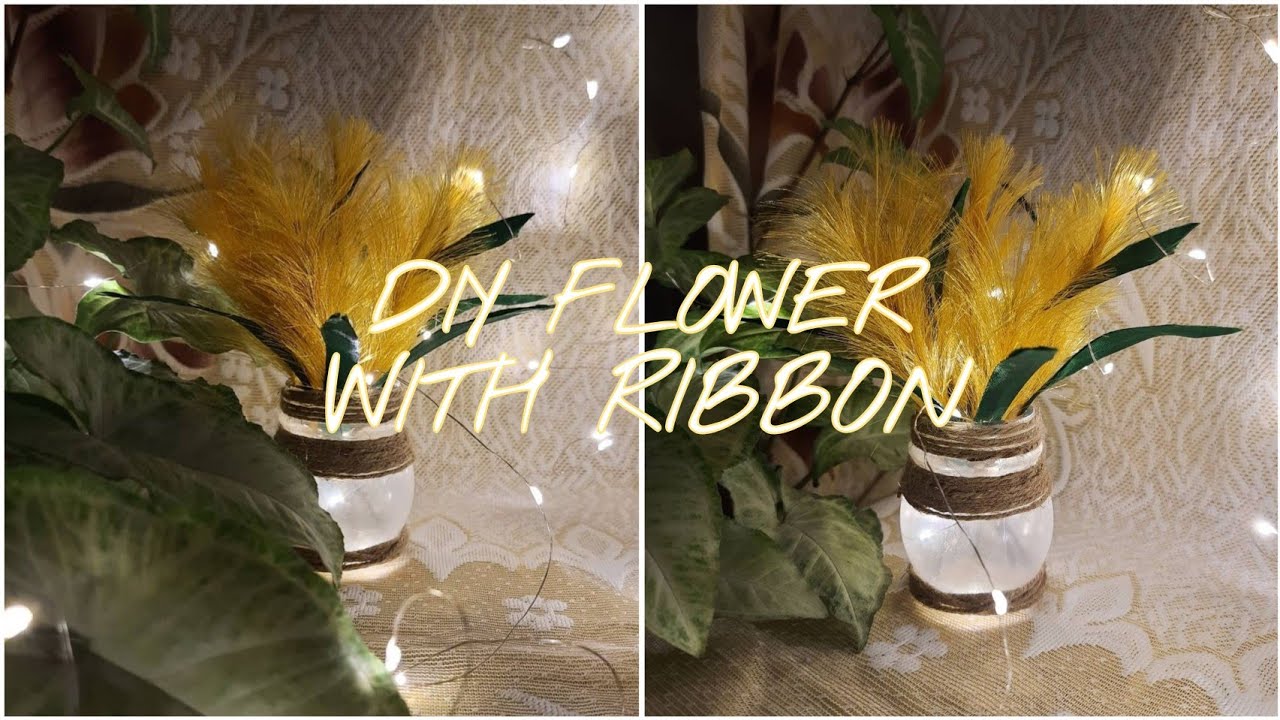 DIY SATIN RIBBON REEDS FLOWER||DIY FLOWER MAKING WITH RIBBON||RIBBON CRAFTS||RIBBON DECORATION IDEAS