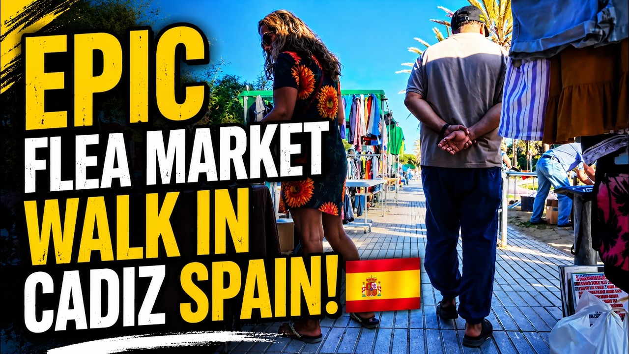 🚶🏼📹 El Puerto de Santa María Flea Market, Cádiz, Spain - 4K Video Walk