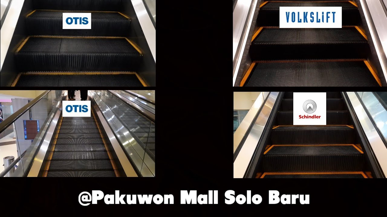 OTIS, Schindler, and VolksLift Escalators + Moving Walks - Pakuwon Mall Solo Baru, Central Java, ID