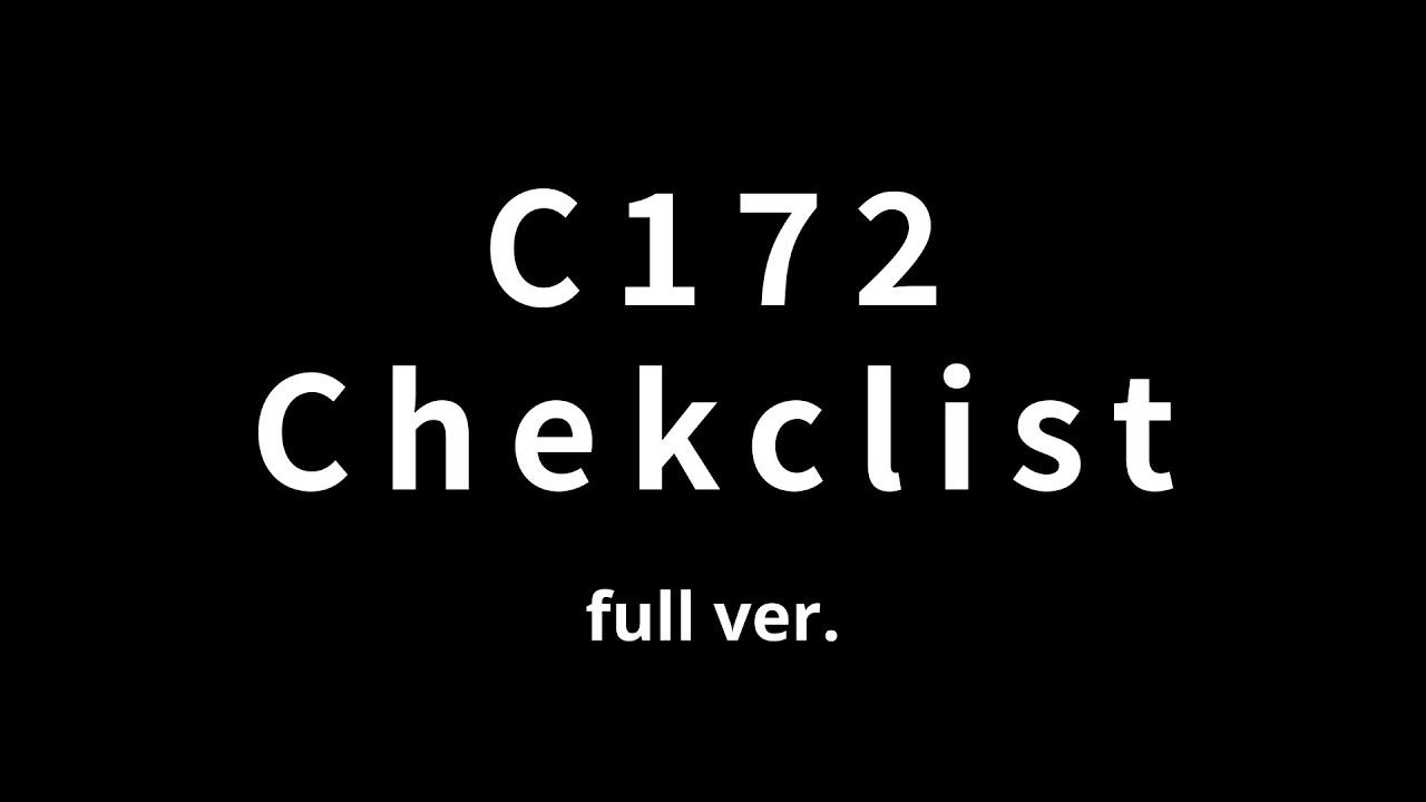 Cessna 172S G1000 Checklist Full Ver