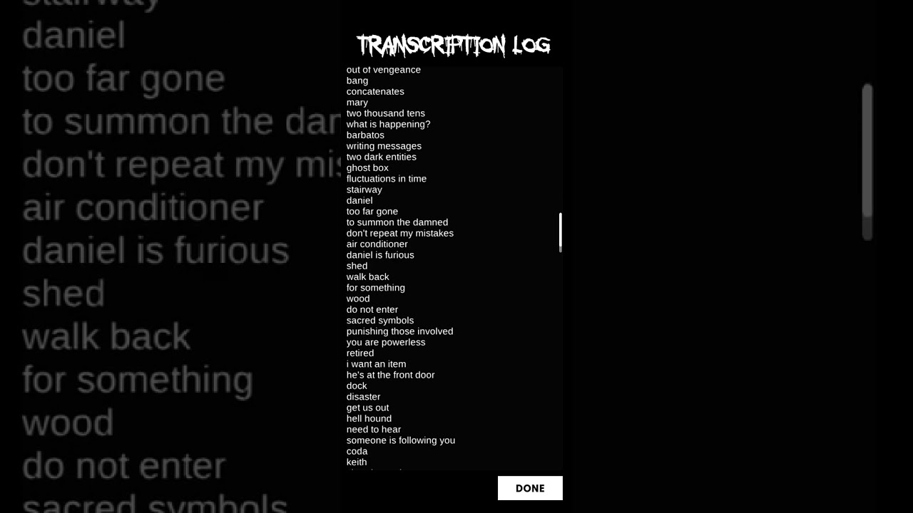 Necrometer transcription log from the hotel investigation a lot going on here 
