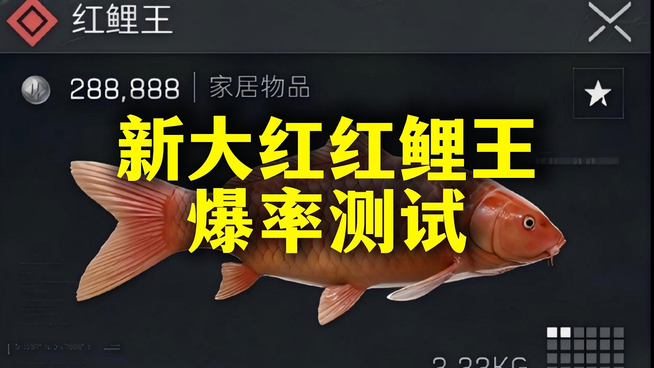 新大红红鲤王爆率测试！爆率真的很高！？贱徐三角洲行动