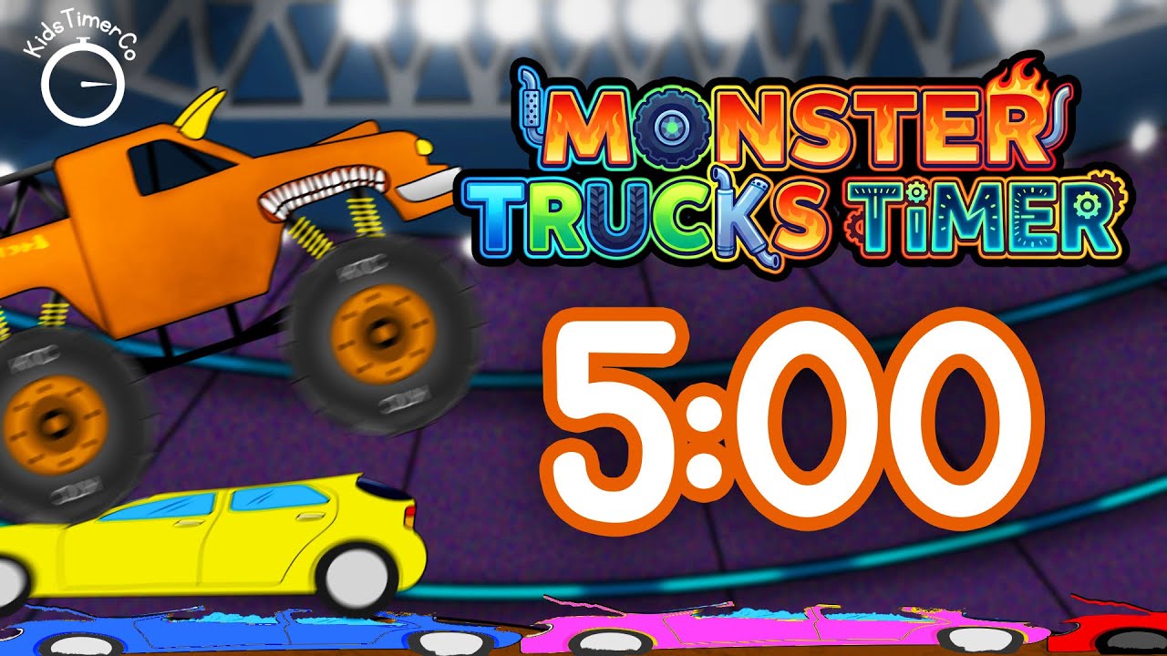 5 Minute Monster Truck Mayhem! 💥 Fun Visual Timer for Kids