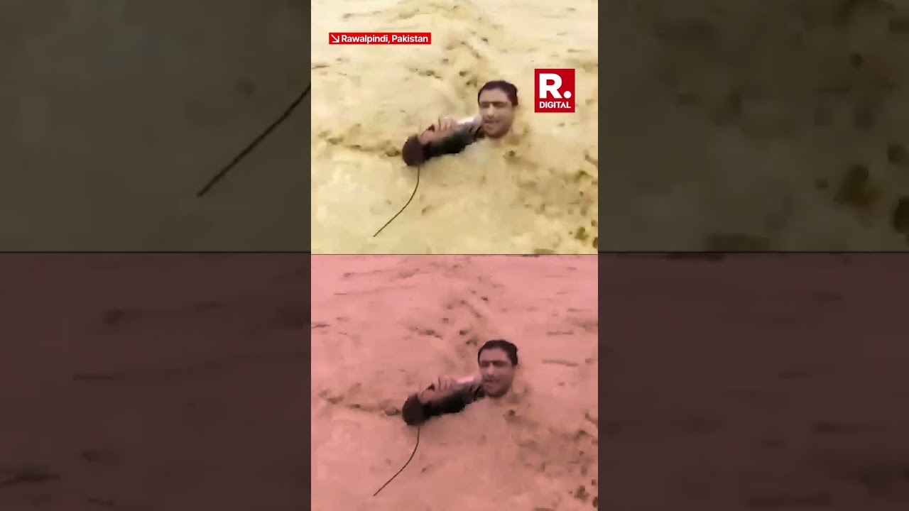 Pakistani Journalist Swept Away On Air While Reporting on Floods in Rawalpindi