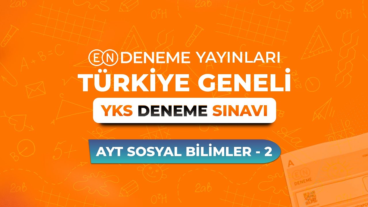 EnDeneme Yayınları Türkiye Geneli AYT Sosyal Bilimler -2 Deneme Sınavı Şubat 2026