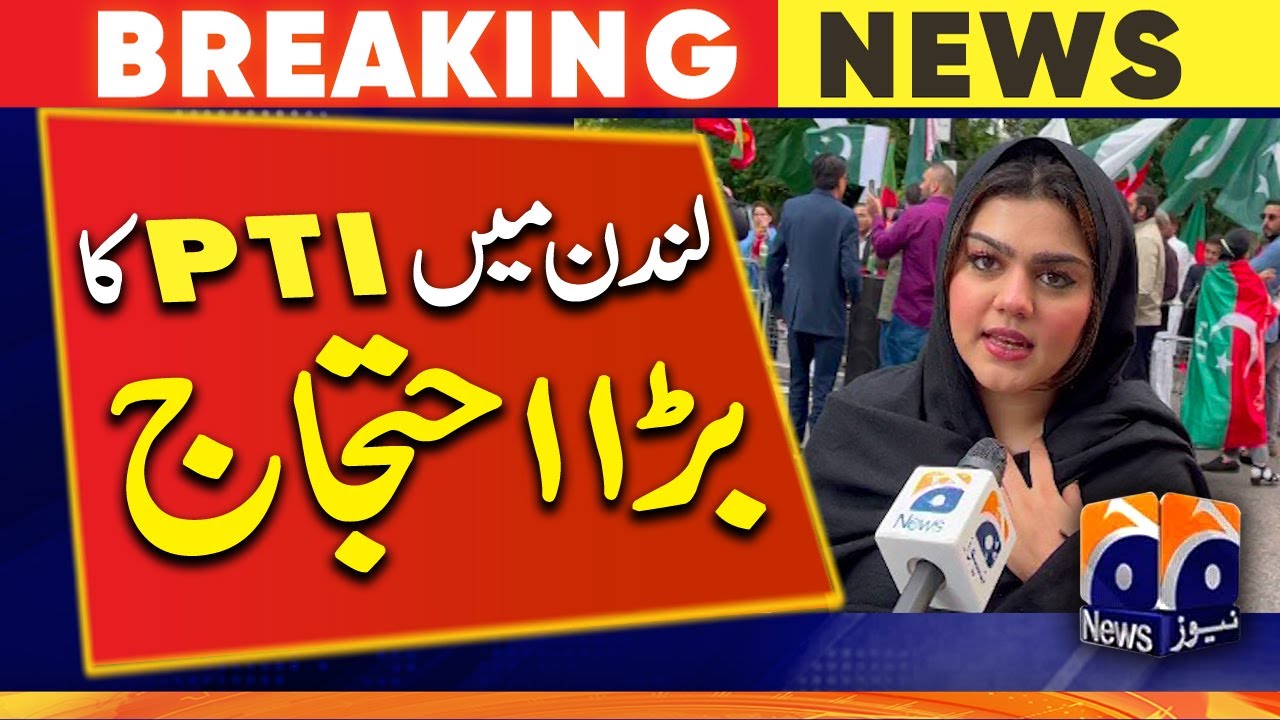 UK -Big protest in support of Chairman PTI Imran Khan in front of Pakistan High Commission in London